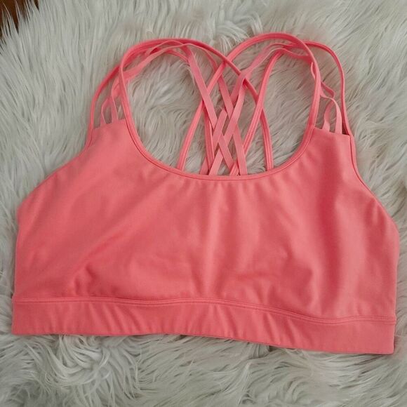 VICTORIA'S SECRET | Strappy Back Sports Sport Bra Coral Pink Soft | Size XL - Picture 1 of 8